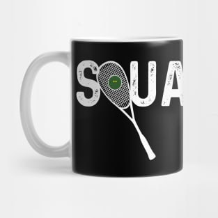 Squash Racquet and Text Logo Mug